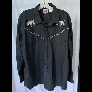Vintage Wild West/ cowboy button up shirt